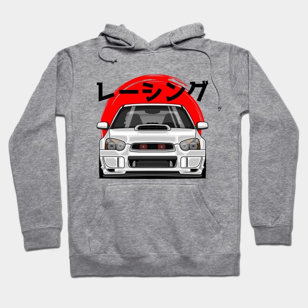 White Impreza WRX STI Blobeye Hoodie by GoldenTuners